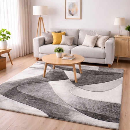 Reljefni crno-beli tepih Diamond 22645-95